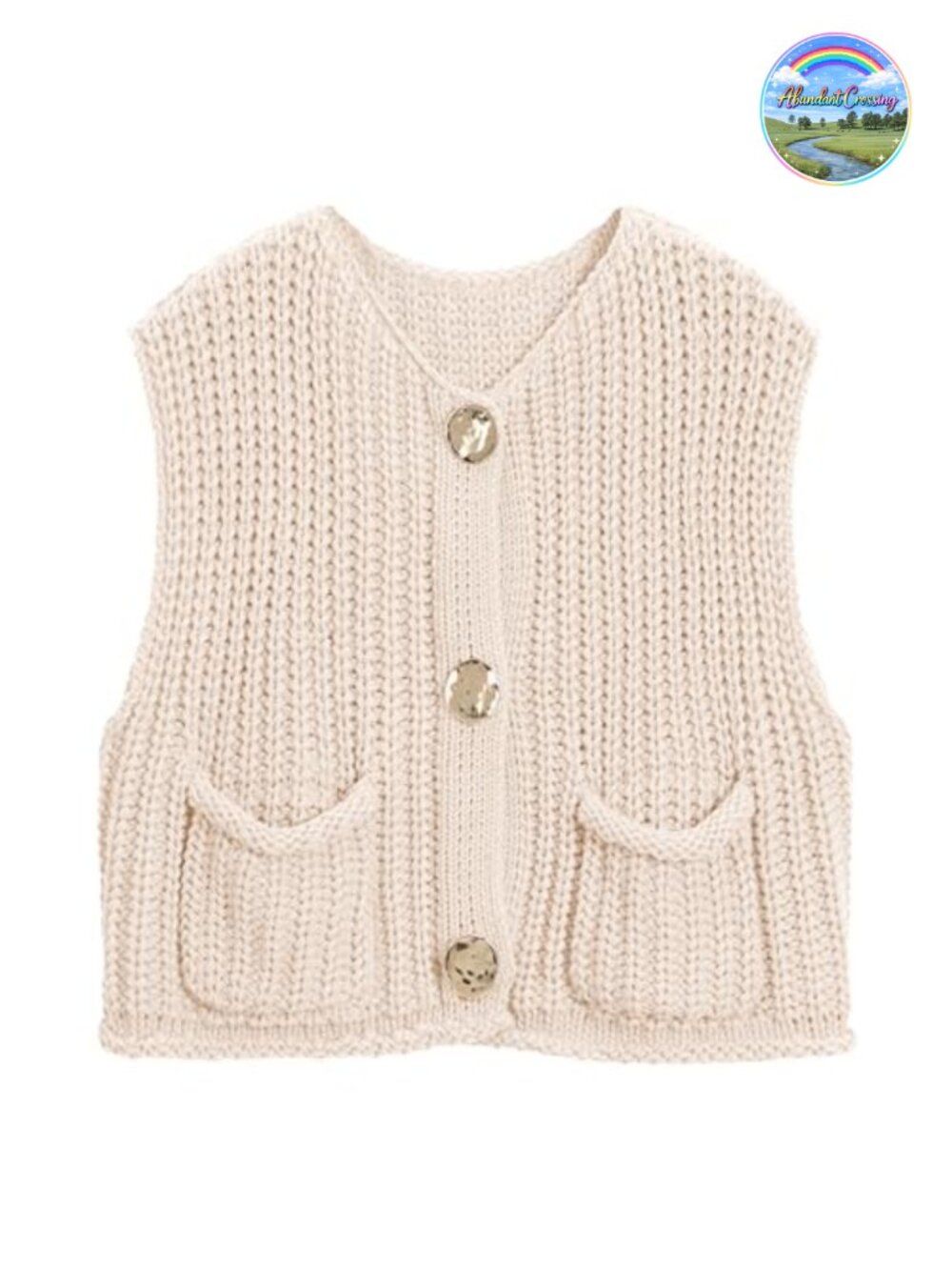 Crochet Sweater Vest Button Down Knit Vest Tops Sleeveless